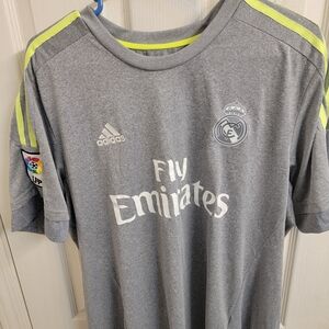!!! 2015 Adidas Mens Gray Real Madrid Kit Jersey Size XL !!!